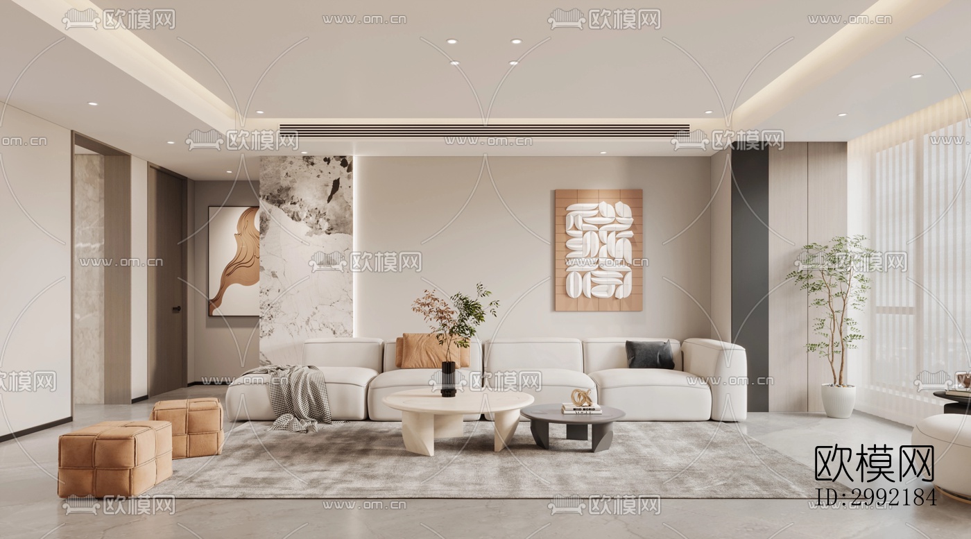 现代平层效果图下载（渲染图2）