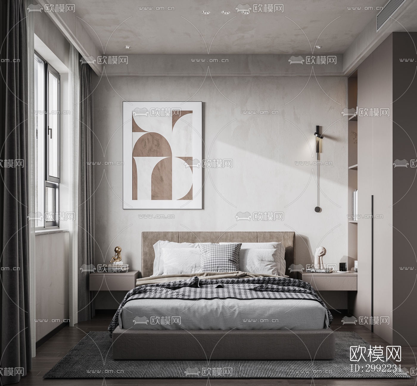 现代平层效果图下载（渲染图8）