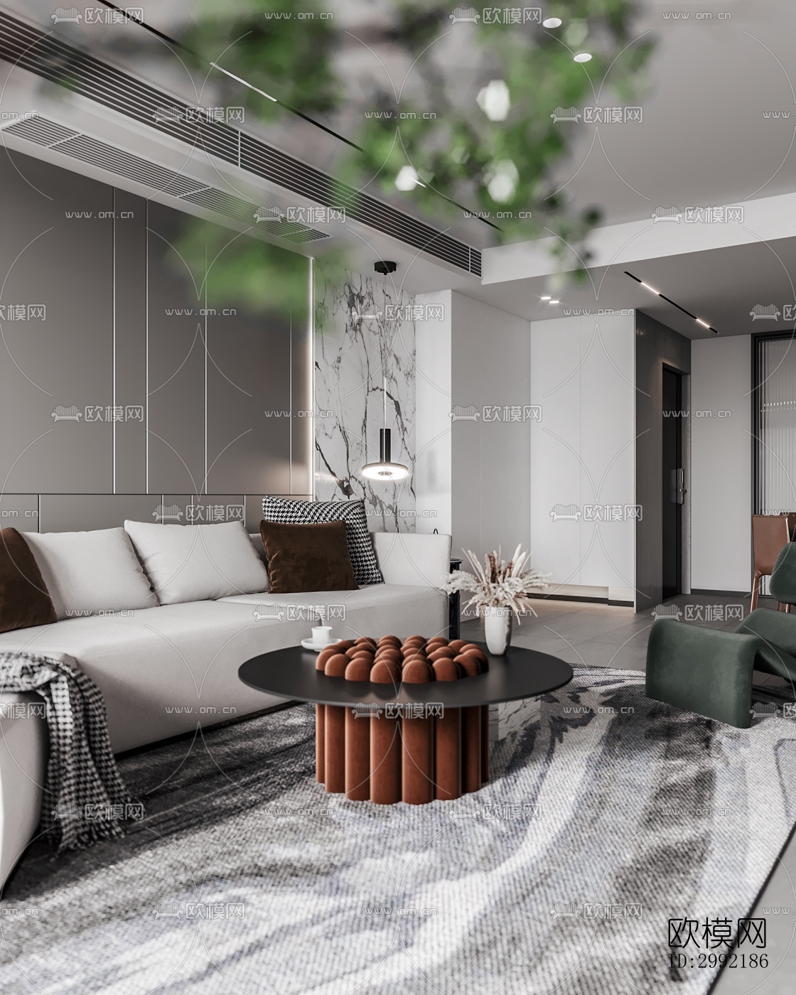 现代平层效果图下载（渲染图4）