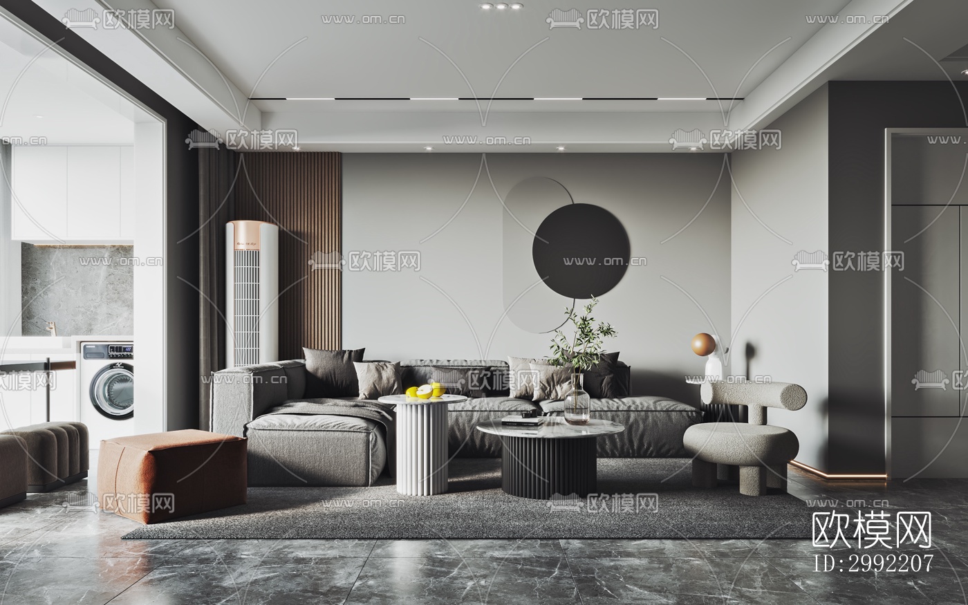 现代平层效果图下载（渲染图7）