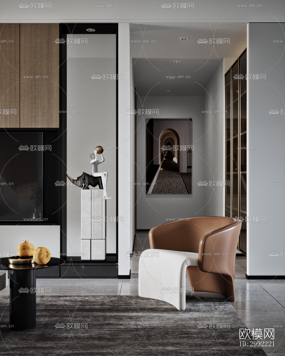 现代平层效果图下载（渲染图8）