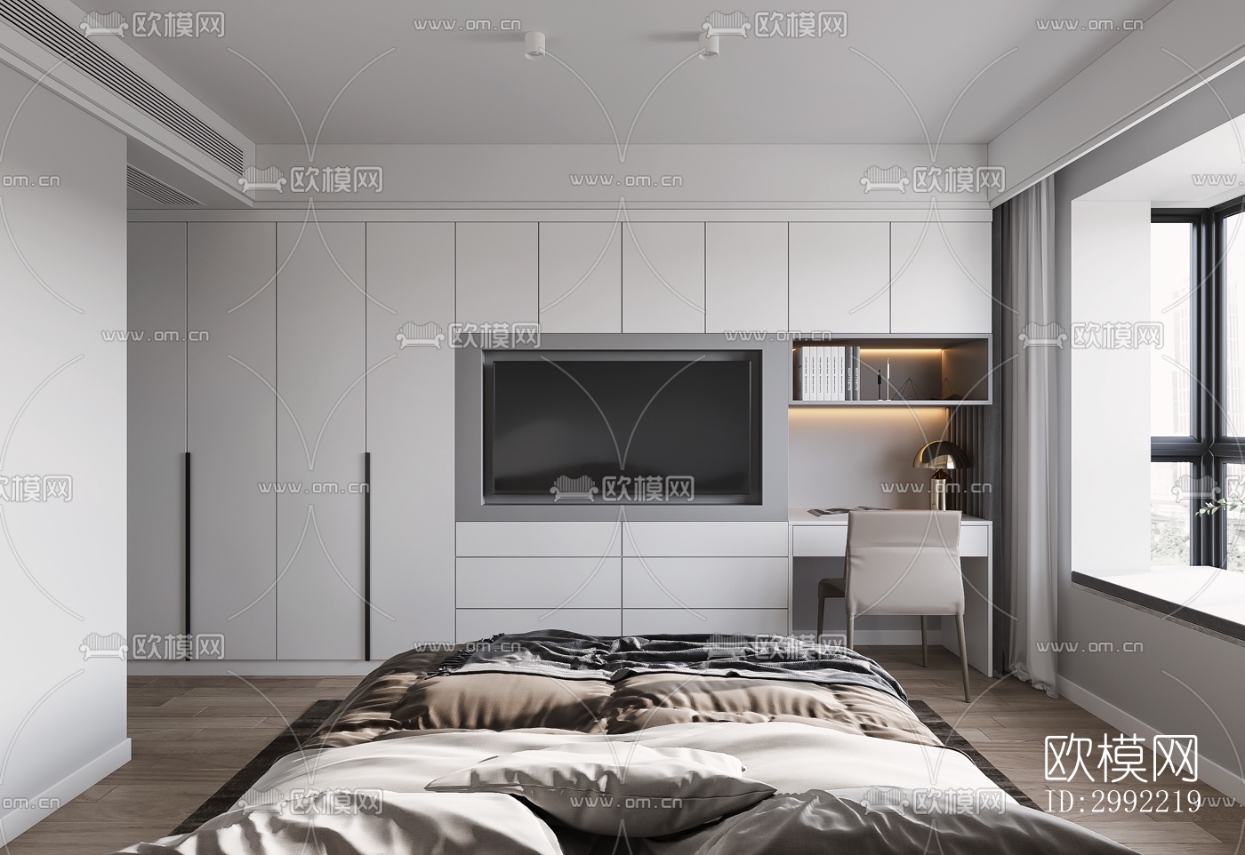 现代平层效果图下载（渲染图12）