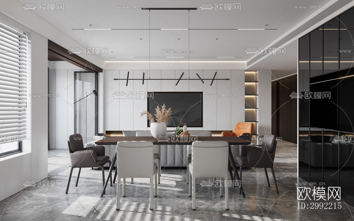 现代平层效果图下载（渲染图13）