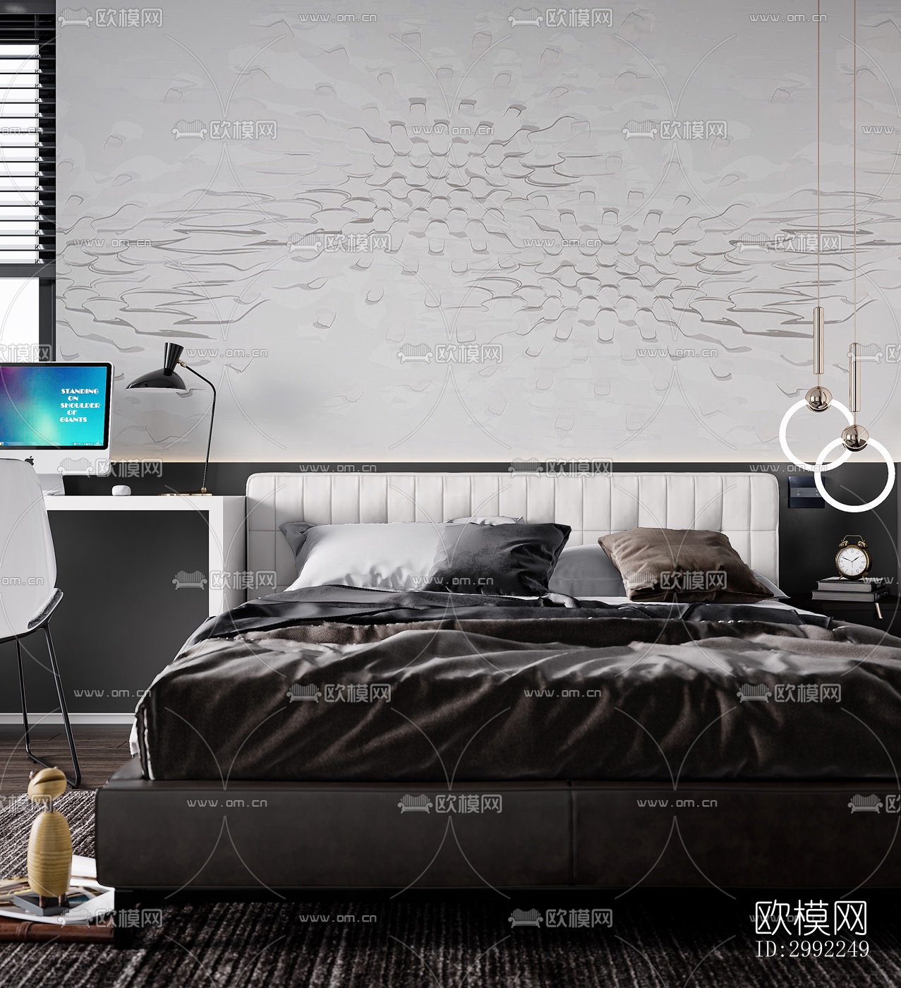 现代平层效果图下载（渲染图8）