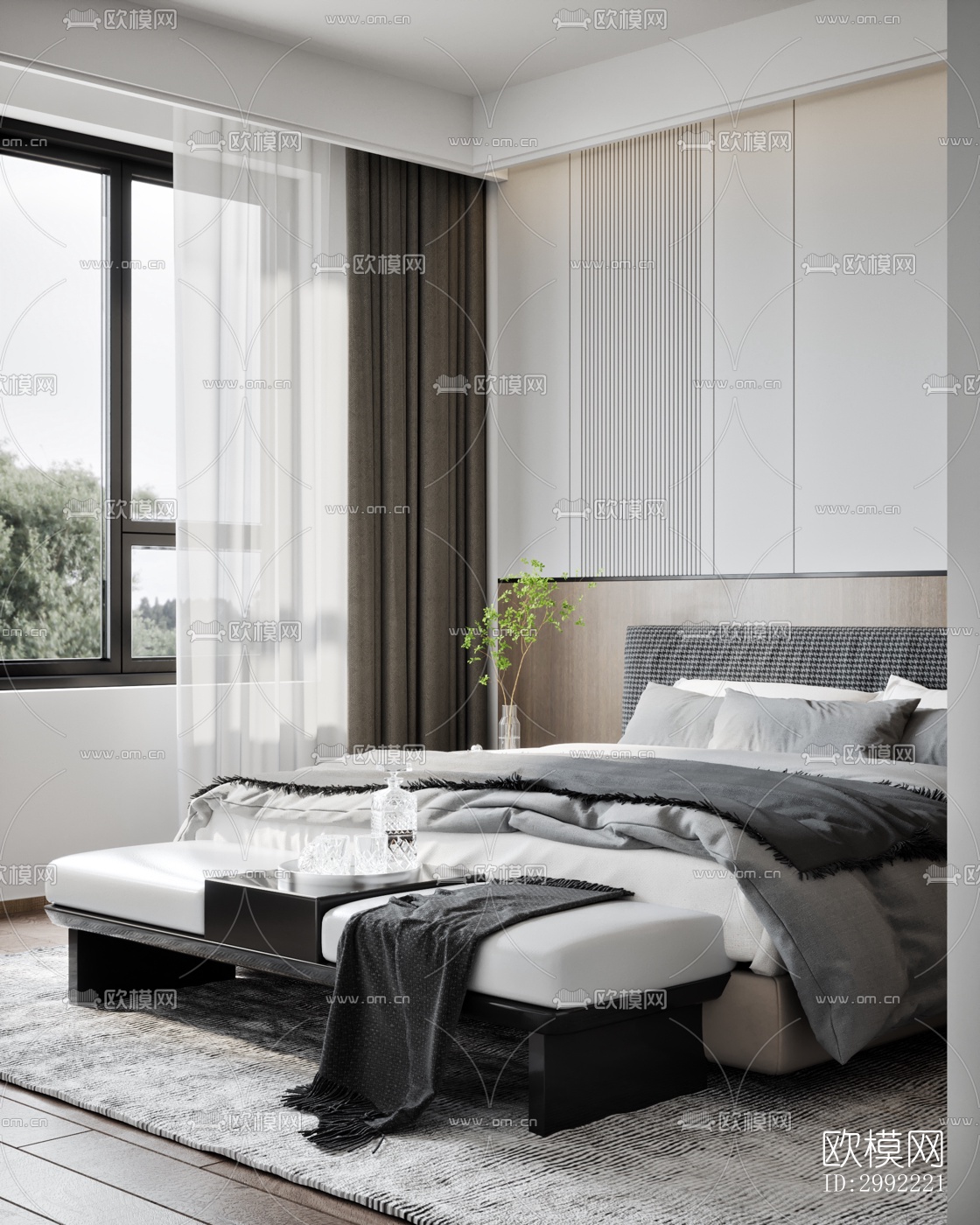 现代平层效果图下载（渲染图11）