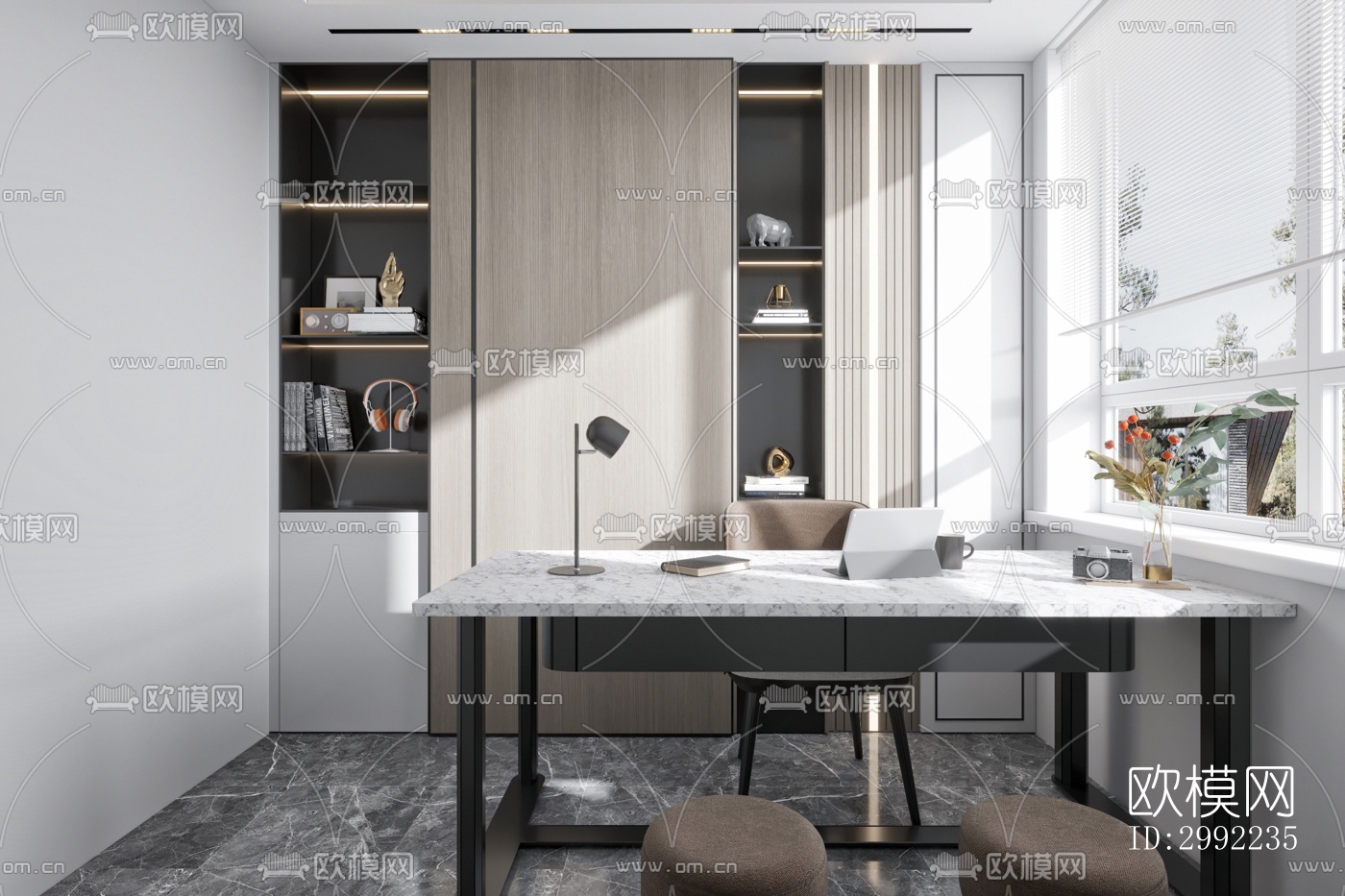 现代平层效果图下载（渲染图6）