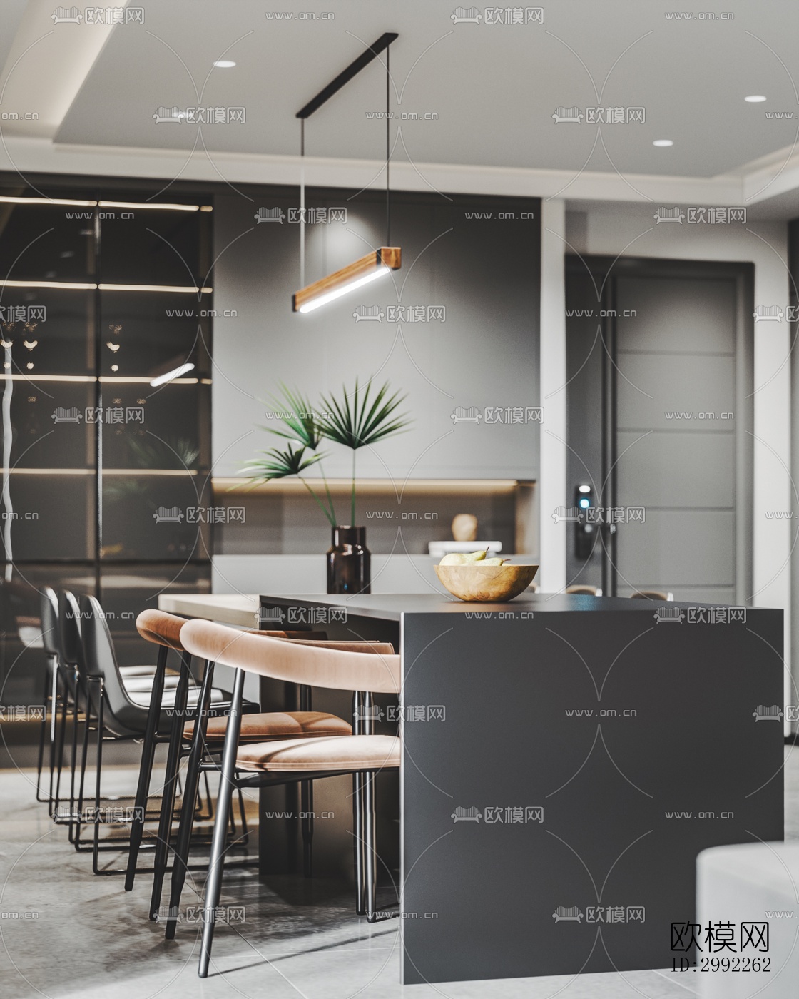 现代平层效果图下载（渲染图4）