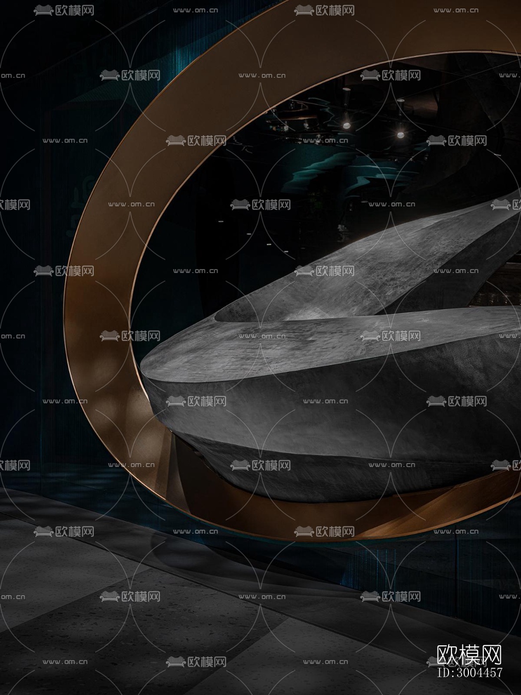 高级灰西餐厅效果图下载（渲染图8）