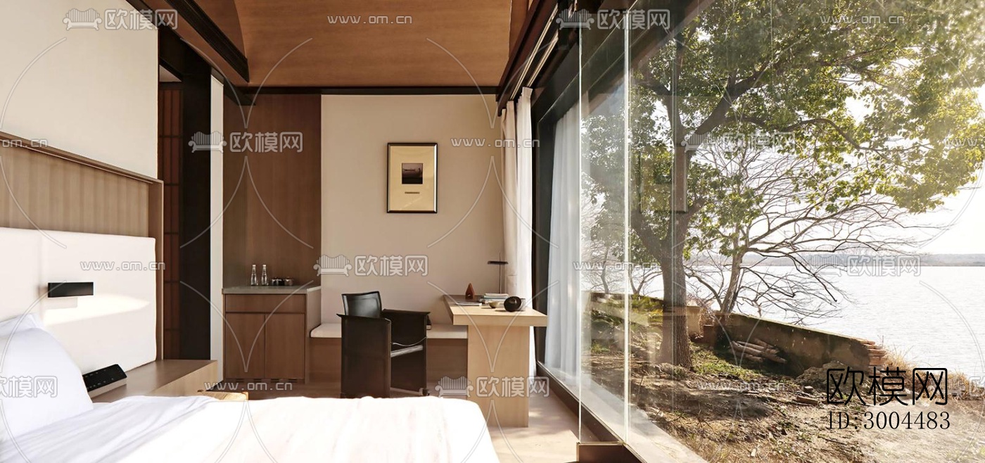 现代酒店民宿效果图下载（渲染图1）