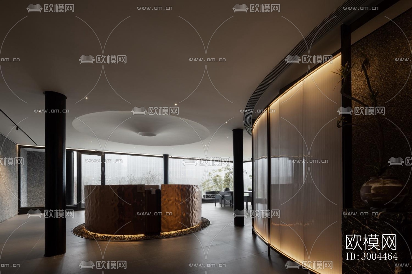 高级灰西餐厅效果图下载（渲染图13）