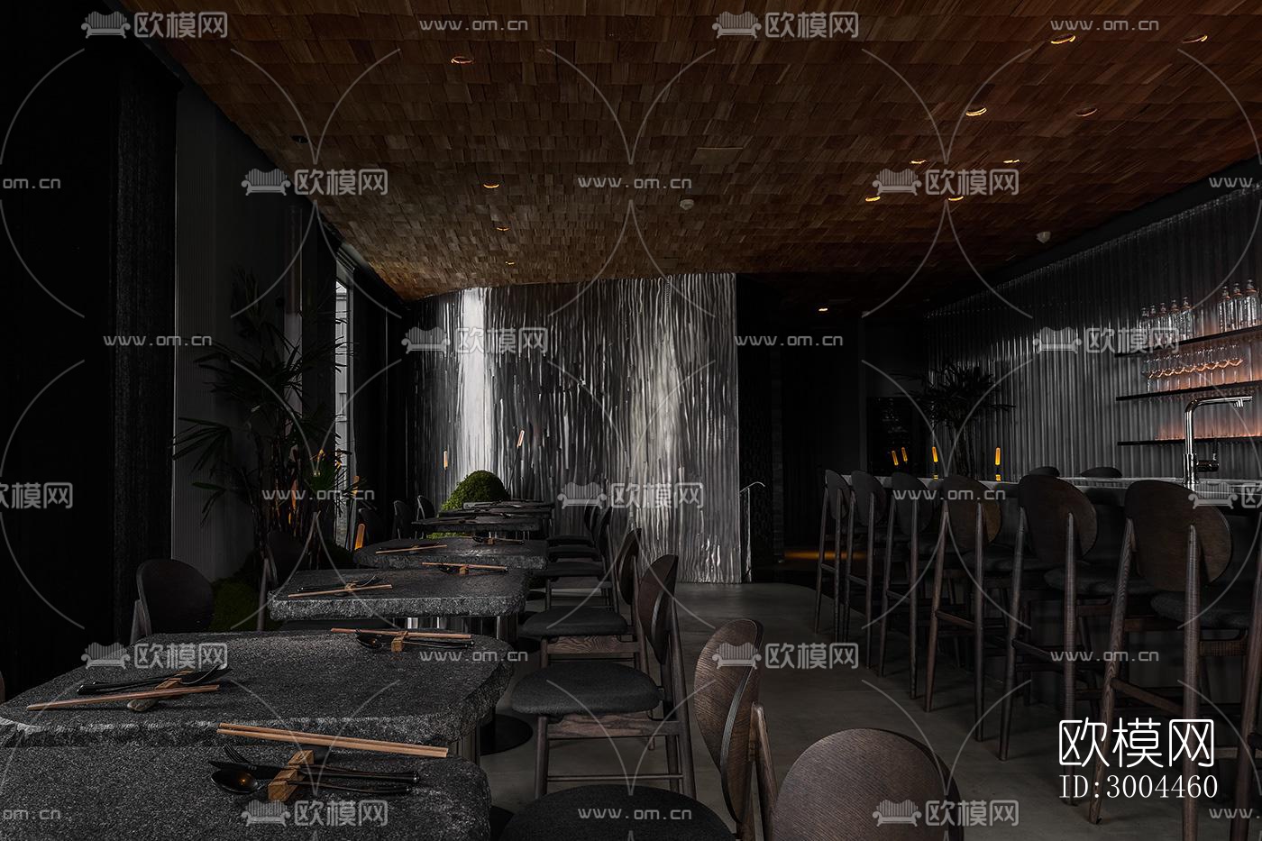 高级灰西餐厅效果图下载（渲染图10）