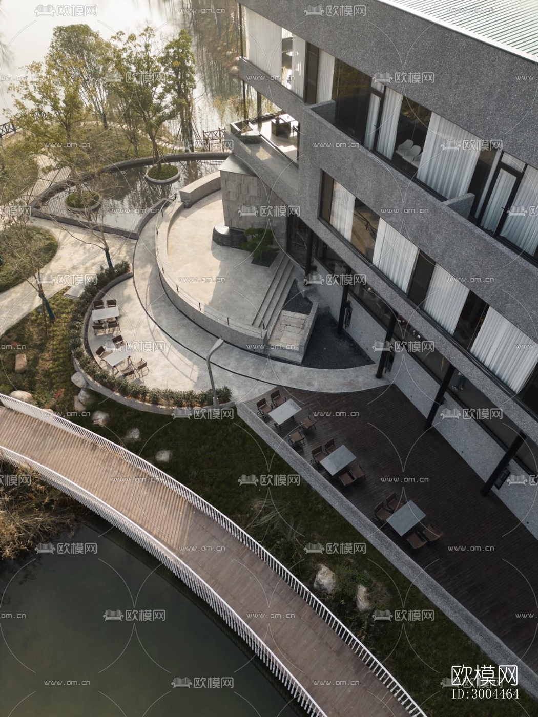 高级灰西餐厅效果图下载（渲染图8）