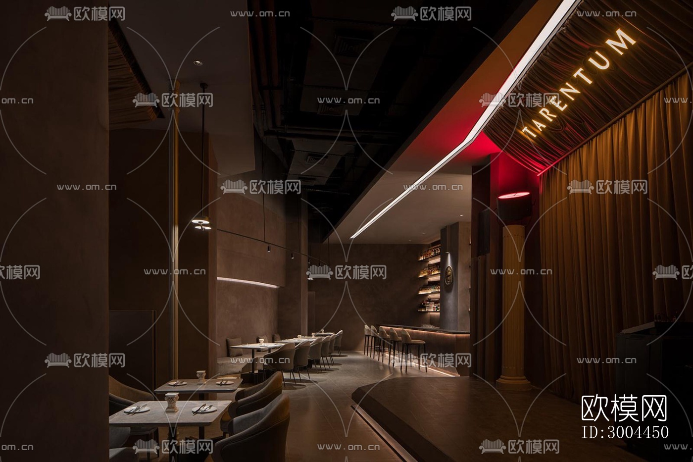 侘寂西餐厅效果图下载（渲染图11）