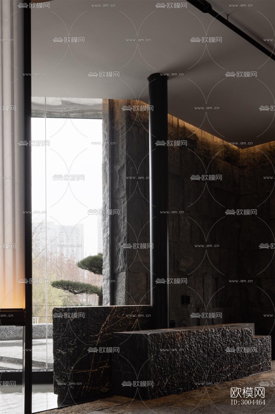 高级灰西餐厅效果图下载（渲染图10）