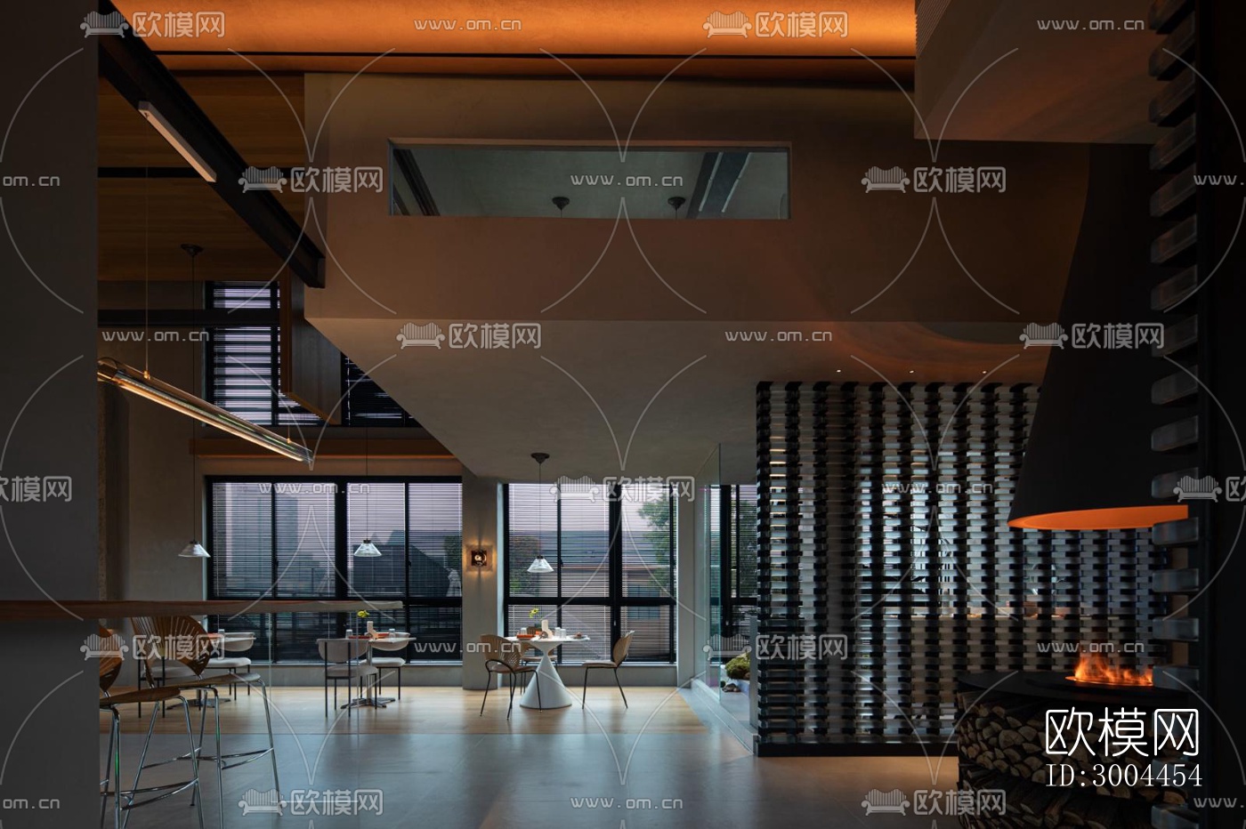 现代西餐厅效果图下载（渲染图2）