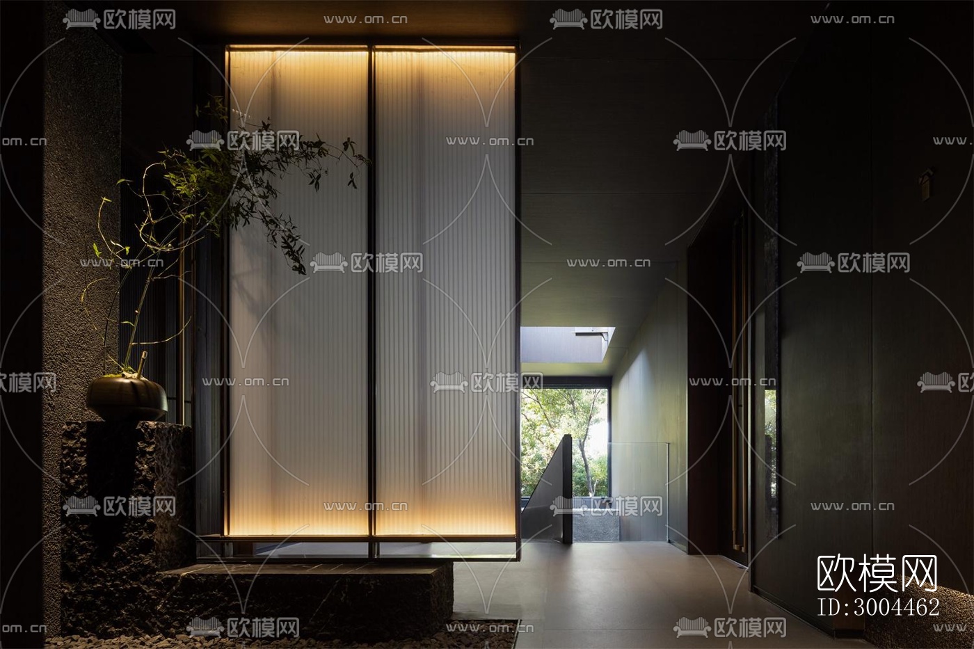 高级灰西餐厅效果图下载（渲染图12）