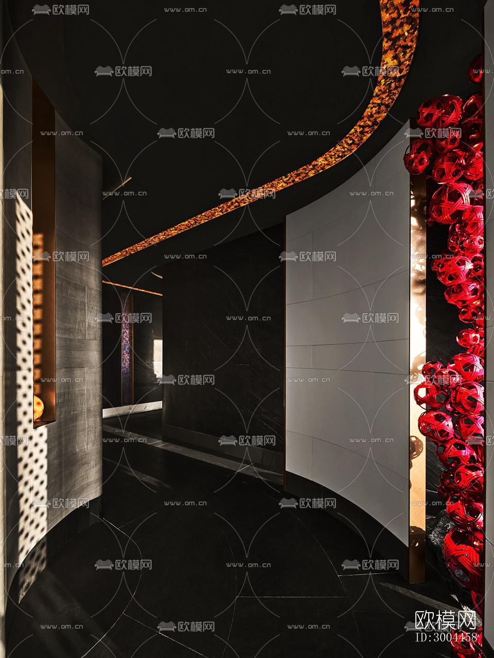 高级灰西餐厅效果图下载（渲染图11）