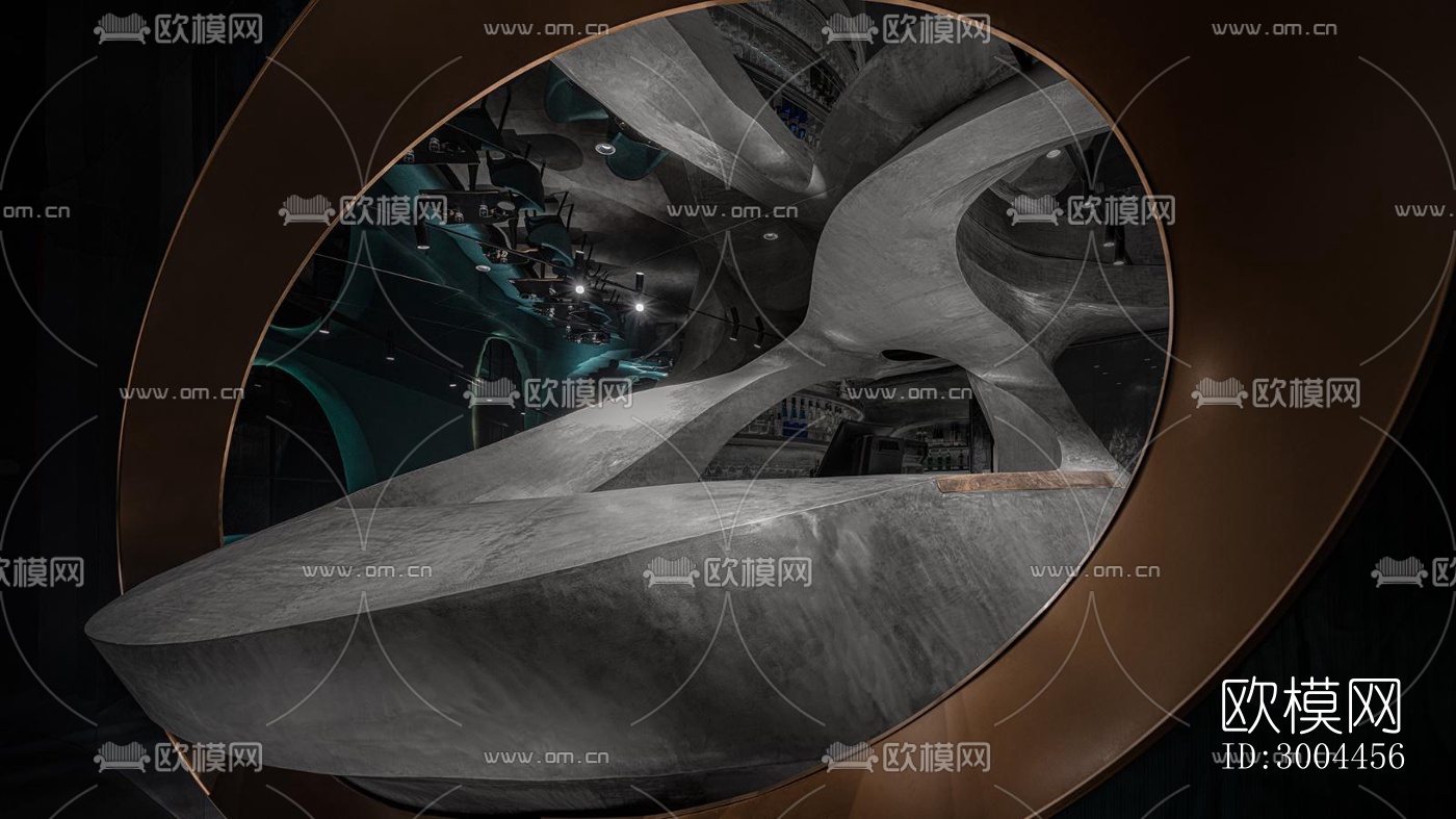 高级灰西餐厅效果图下载（渲染图12）
