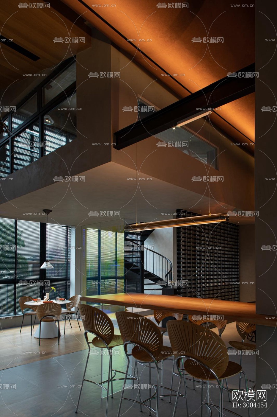 现代西餐厅效果图下载（渲染图10）