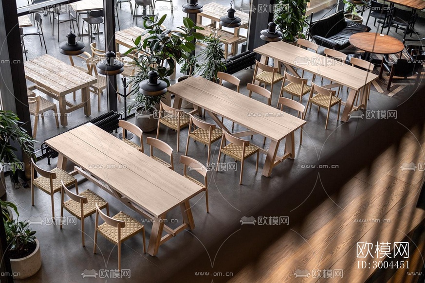 現(xiàn)代西餐廳效果圖下載(渲染圖5)