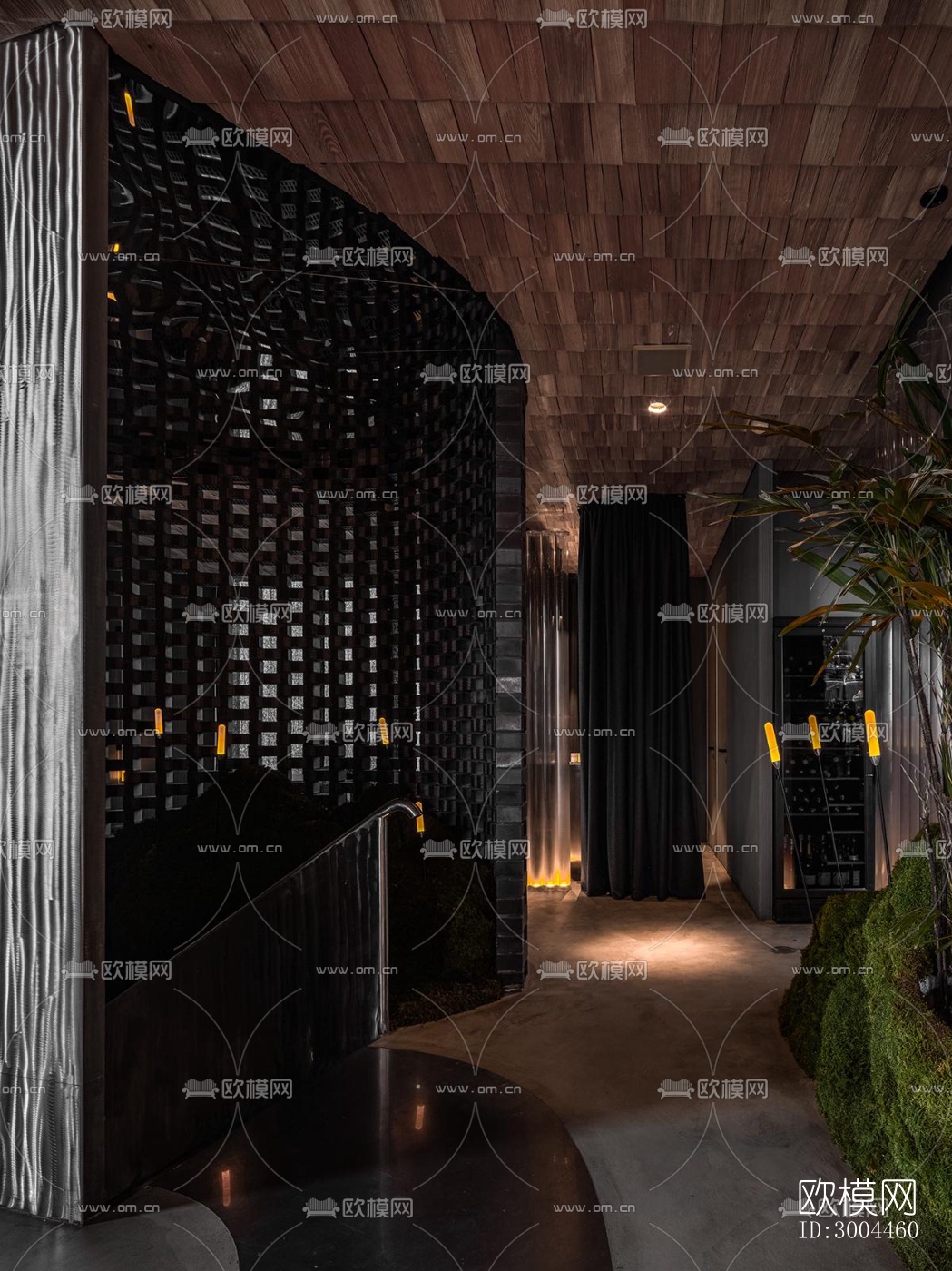 高级灰西餐厅效果图下载（渲染图9）