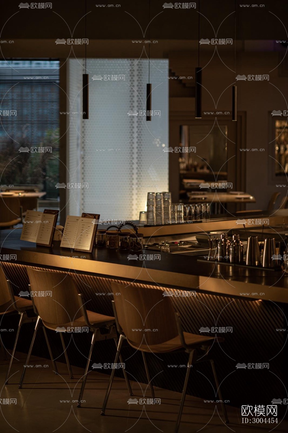 现代西餐厅效果图下载（渲染图18）