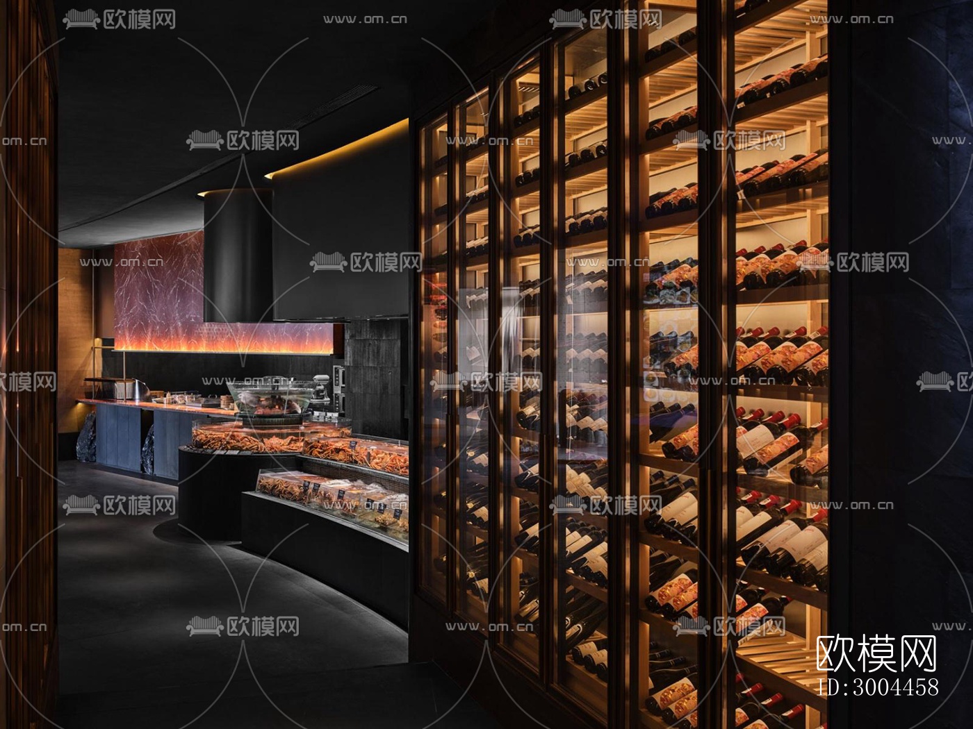 高级灰西餐厅效果图下载（渲染图6）