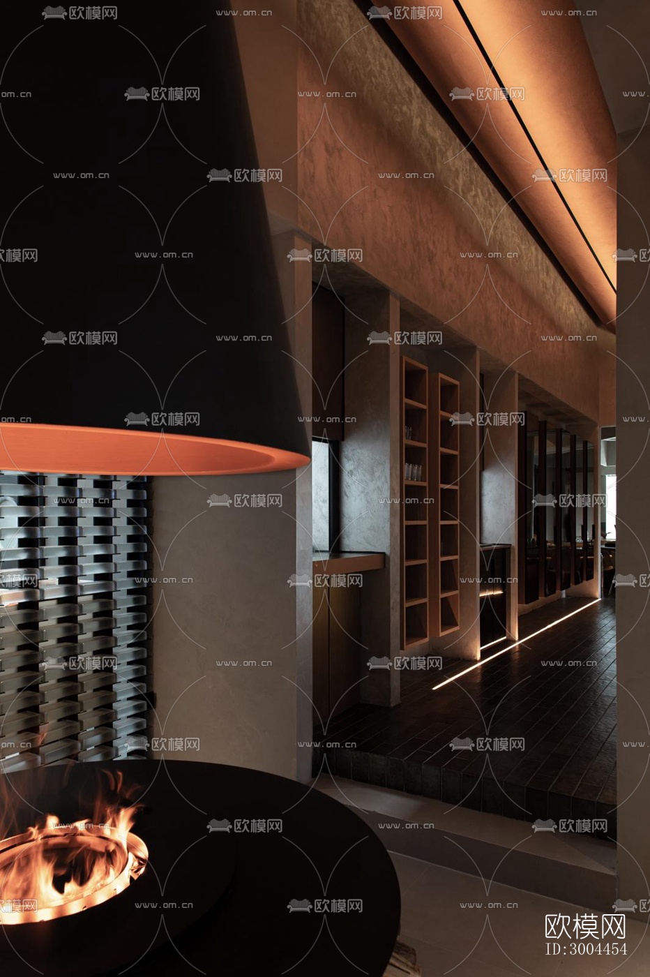 现代西餐厅效果图下载（渲染图19）