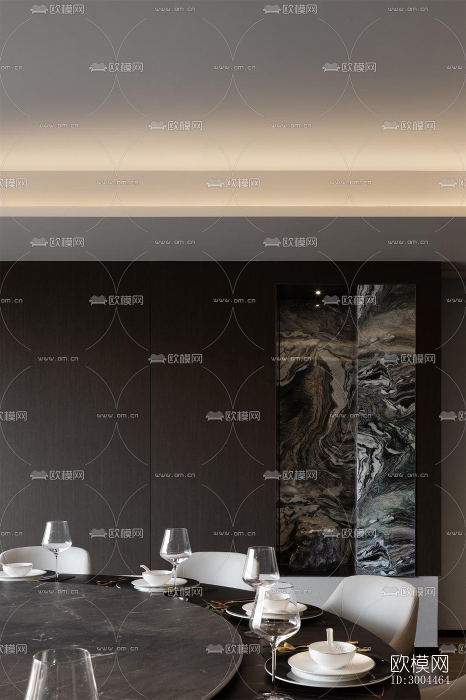 高级灰西餐厅效果图下载（渲染图11）