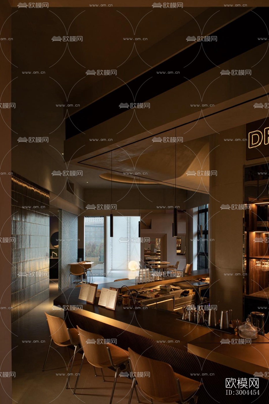 现代西餐厅效果图下载（渲染图14）