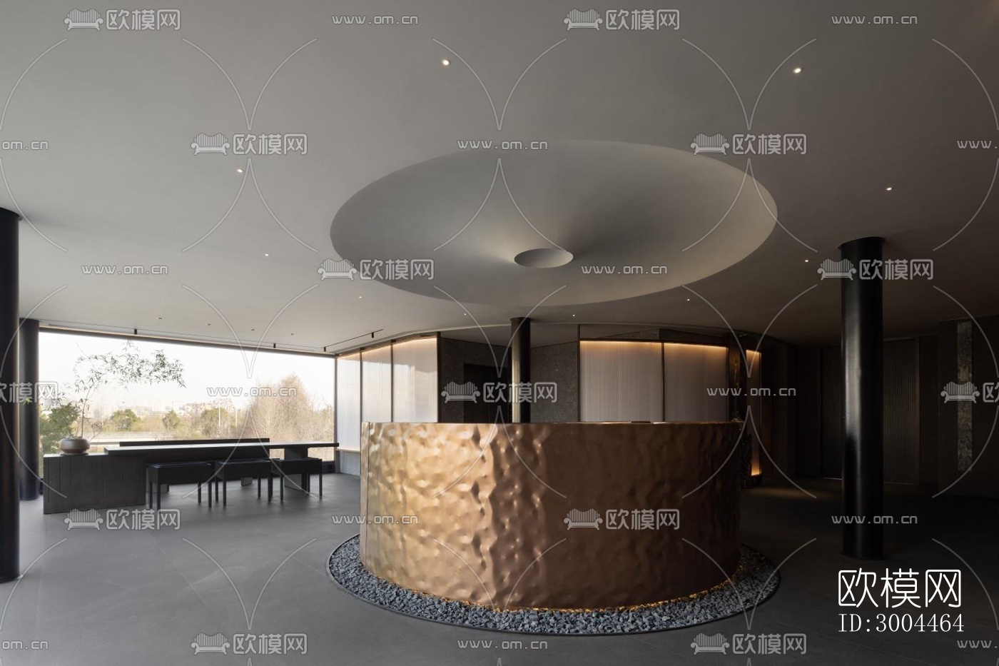 高级灰西餐厅效果图下载（渲染图6）