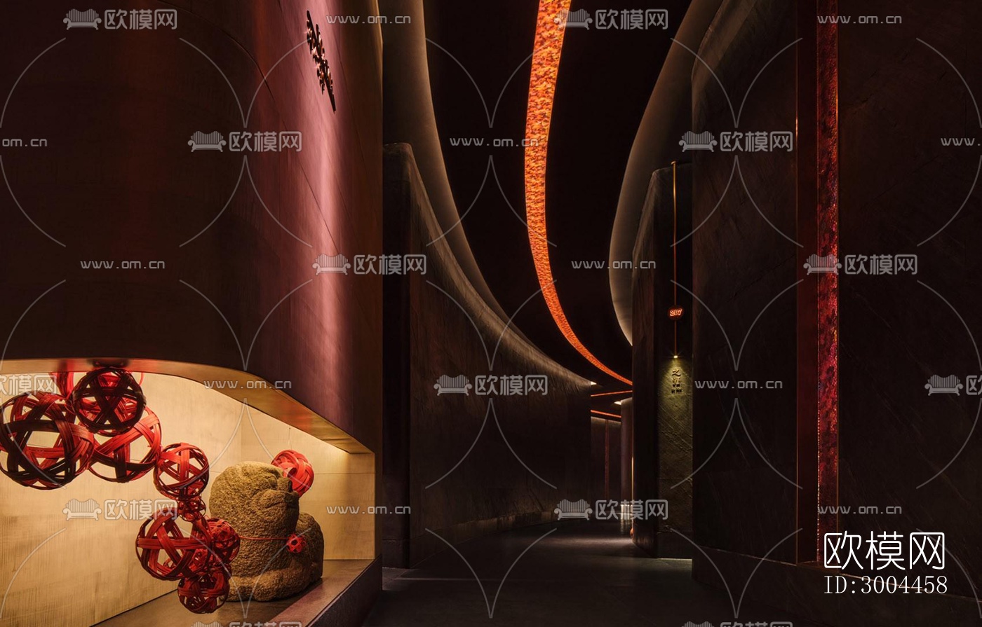 高级灰西餐厅效果图下载（渲染图5）