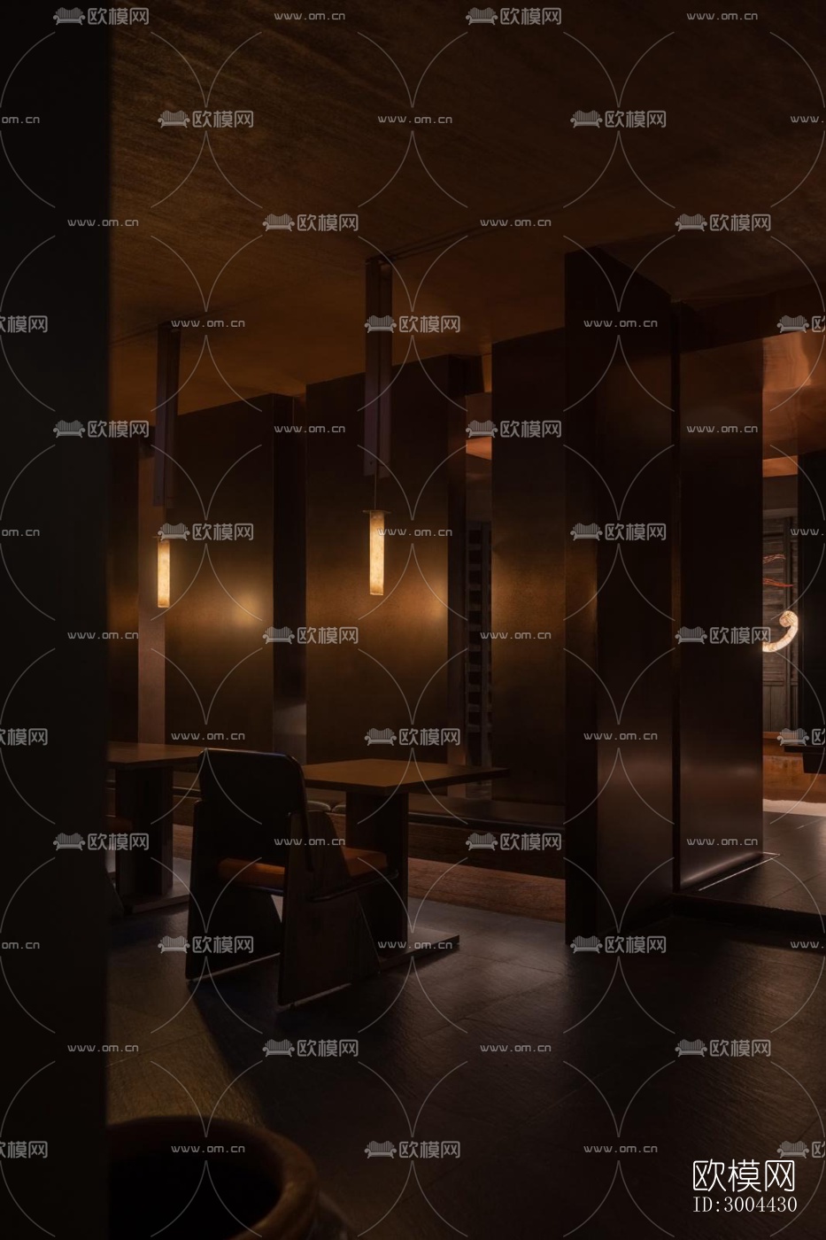 新中式中餐厅效果图下载（渲染图20）