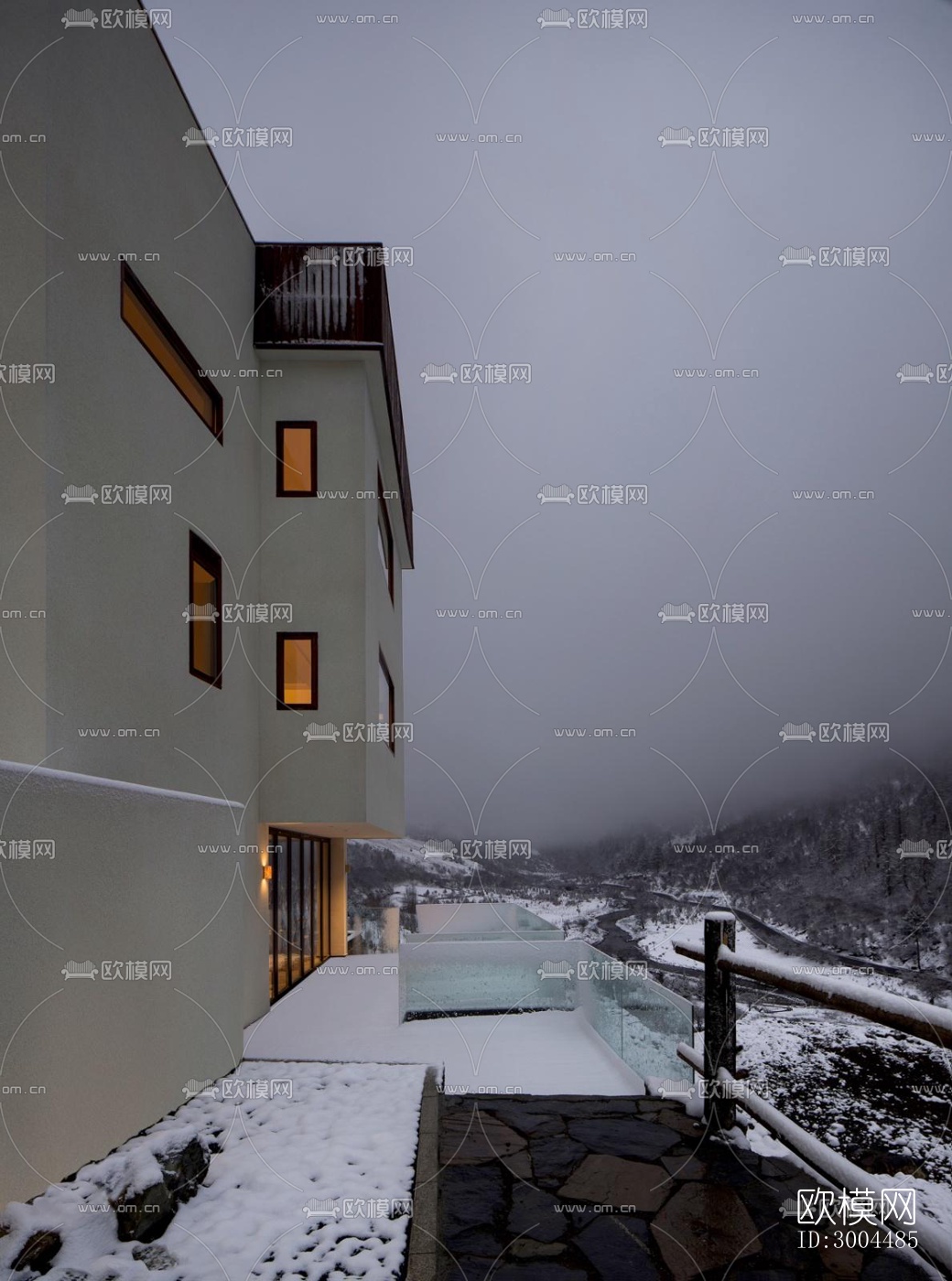 现代酒店民宿效果图下载（渲染图6）