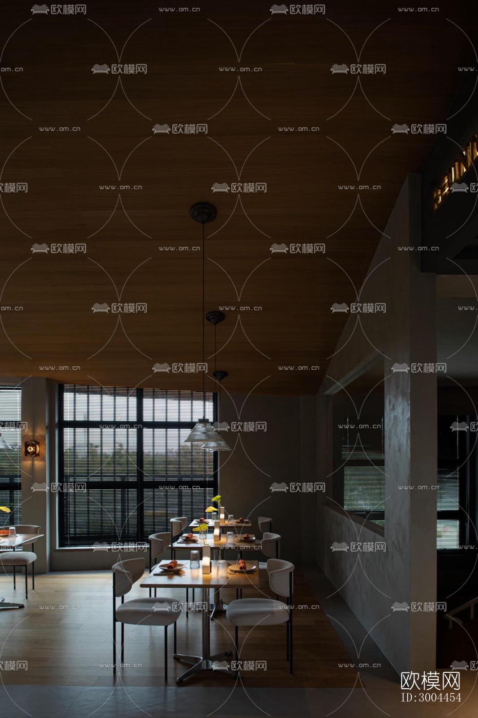 现代西餐厅效果图下载（渲染图8）
