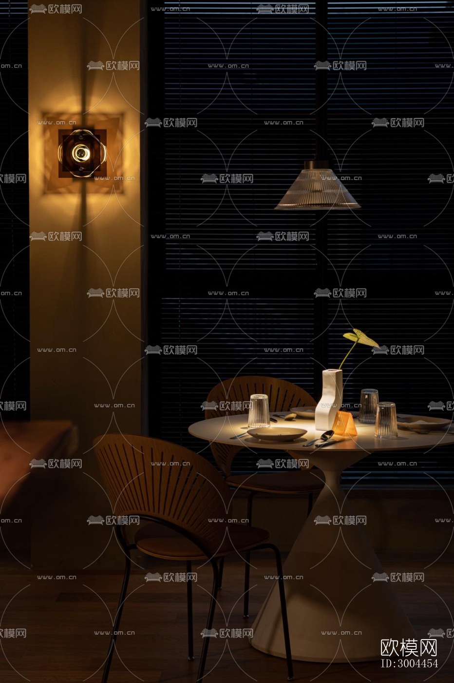 现代西餐厅效果图下载（渲染图6）