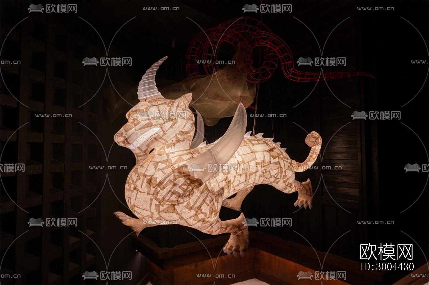 新中式中餐厅效果图下载（渲染图16）