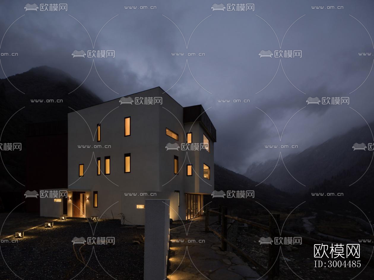 现代酒店民宿效果图下载（渲染图17）