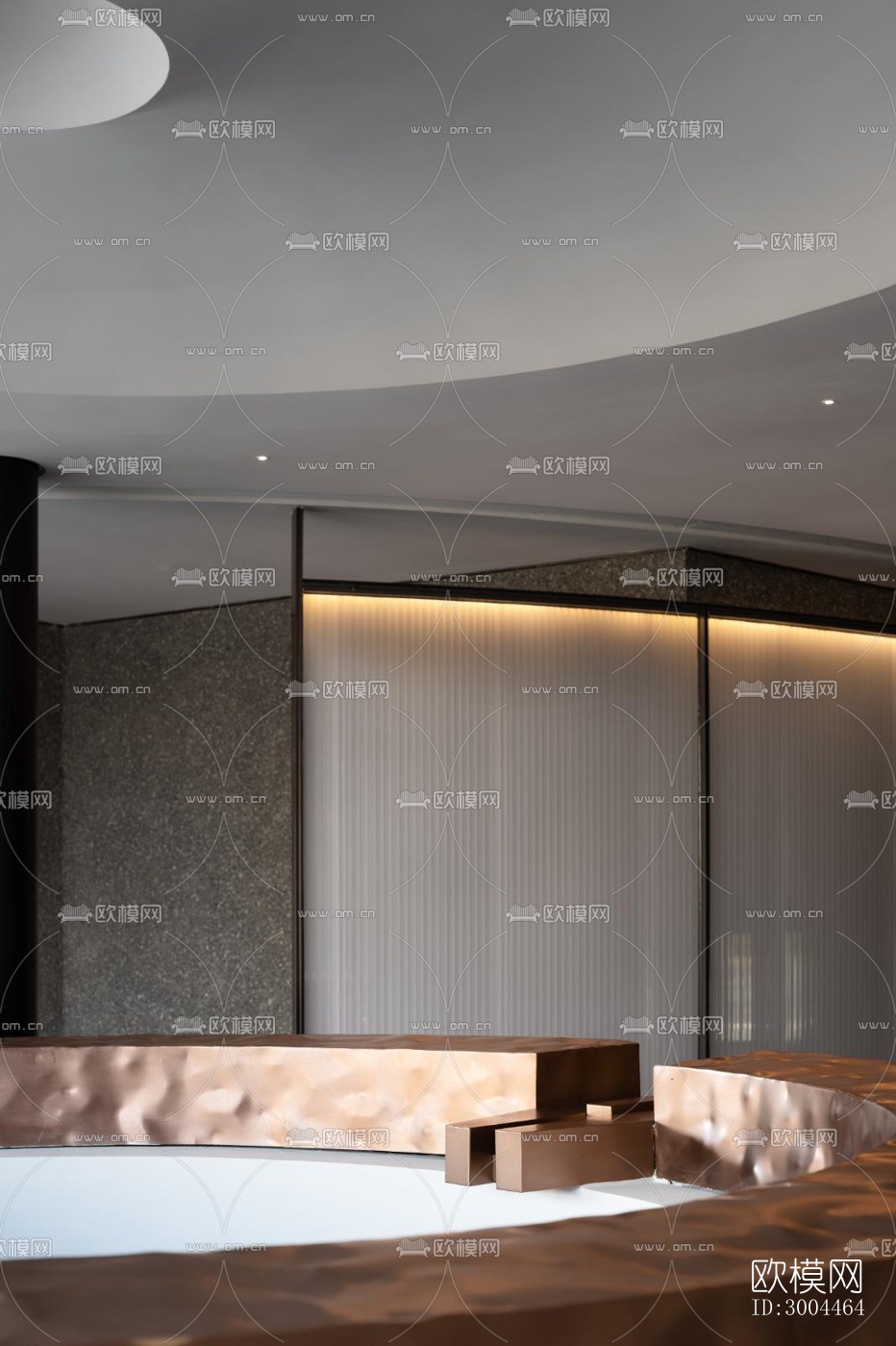 高级灰西餐厅效果图下载（渲染图1）