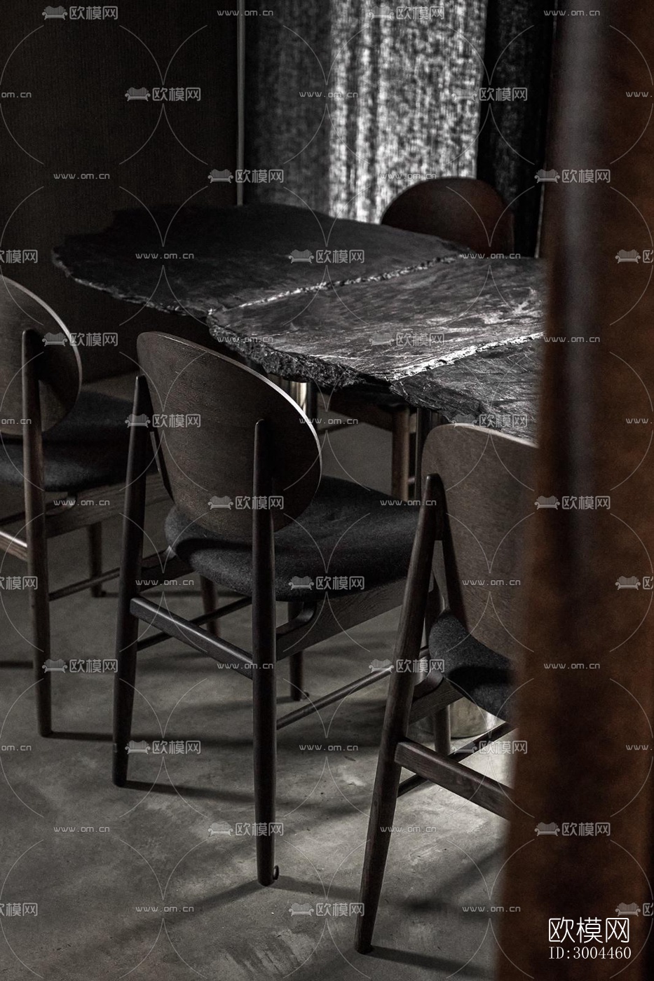 高级灰西餐厅效果图下载（渲染图6）