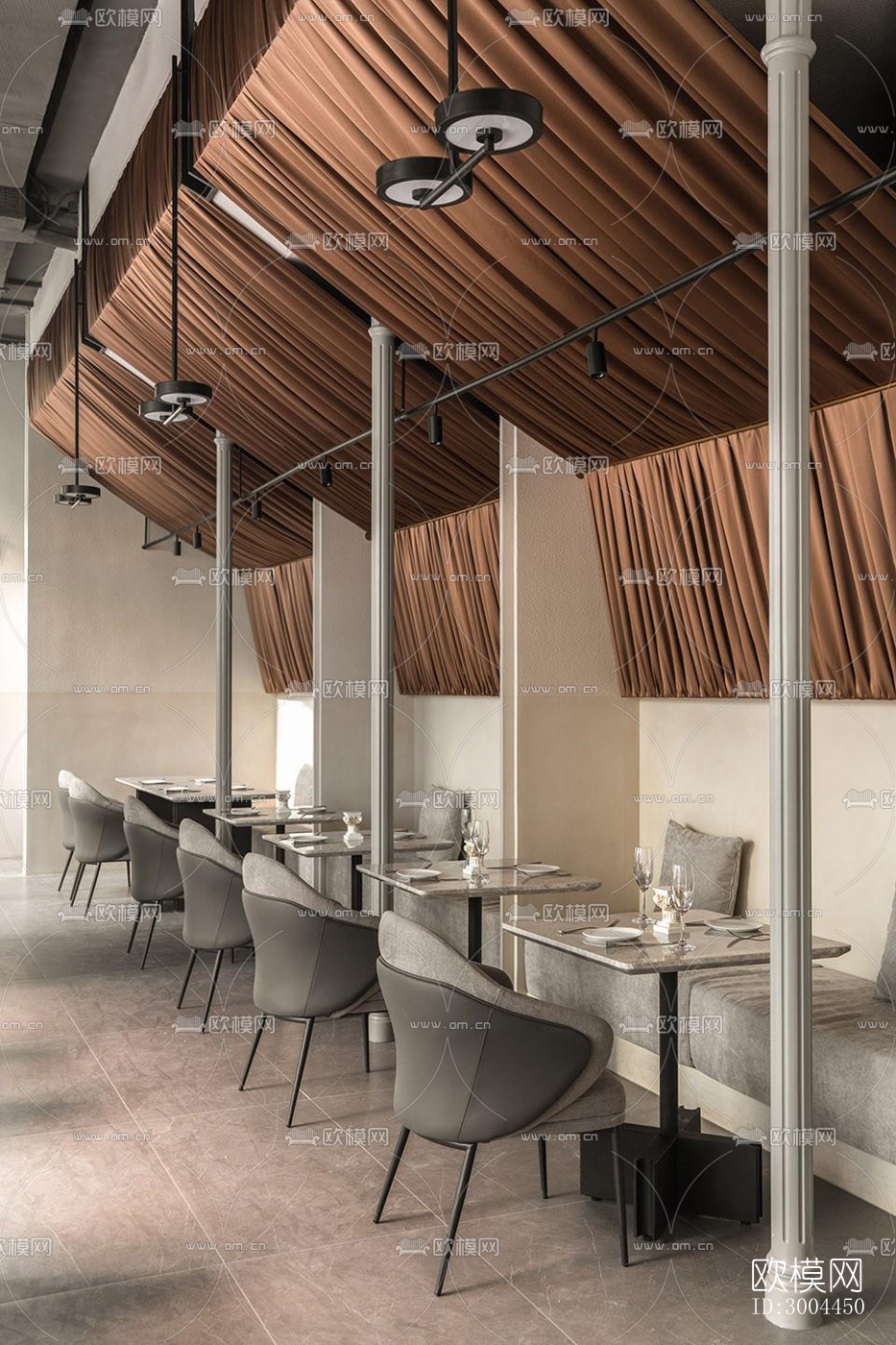 侘寂西餐厅效果图下载（渲染图8）