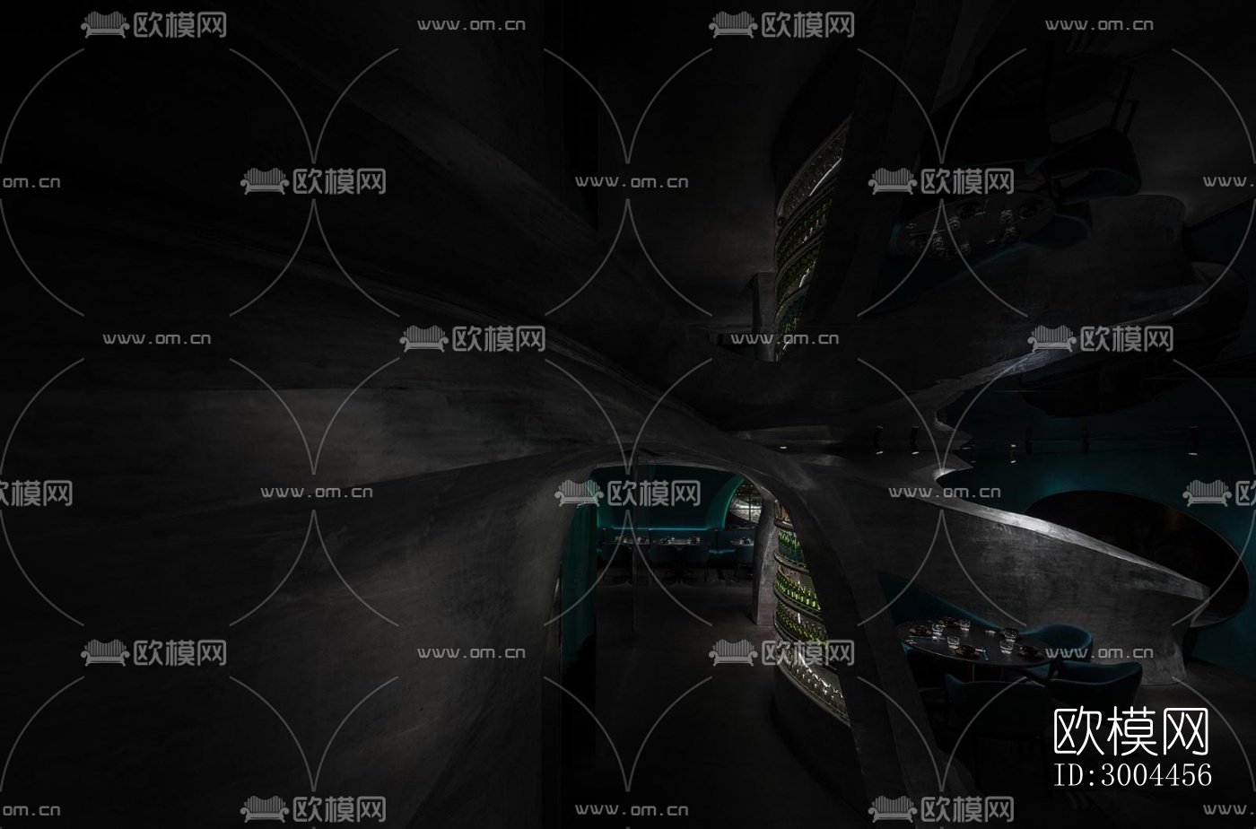 高级灰西餐厅效果图下载（渲染图11）