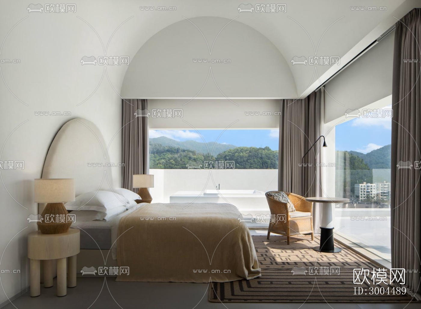 现代酒店民宿效果图下载（渲染图4）