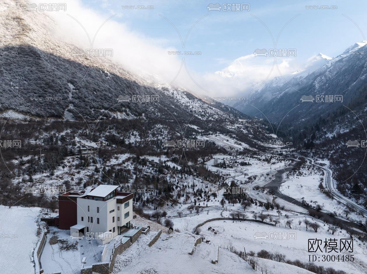 现代酒店民宿效果图下载（渲染图2）