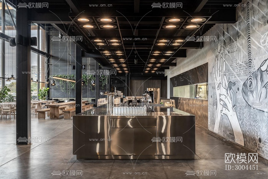 現(xiàn)代西餐廳效果圖下載(渲染圖17)