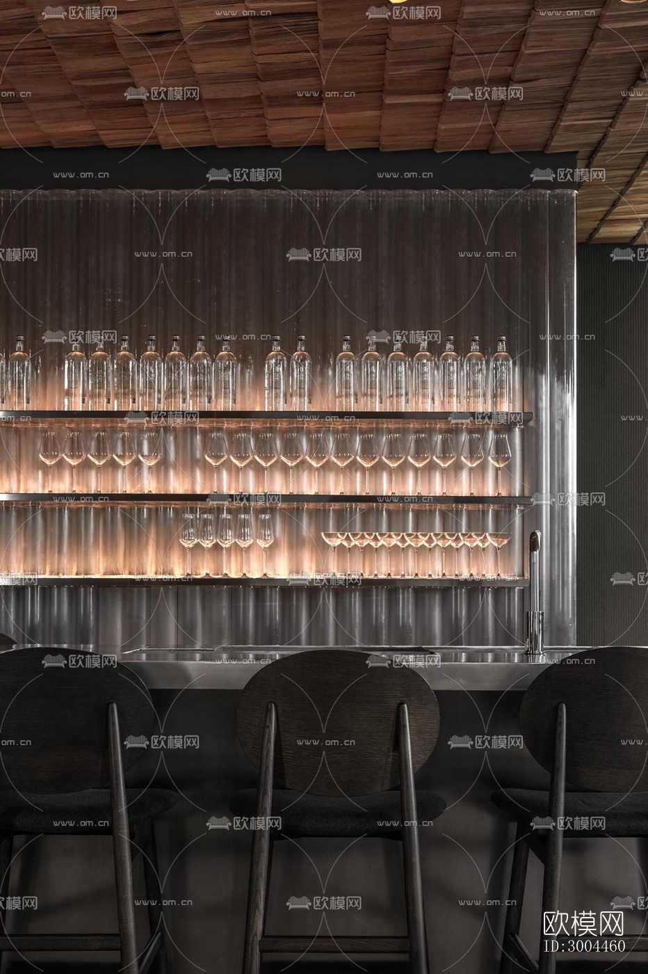 高级灰西餐厅效果图下载（渲染图19）