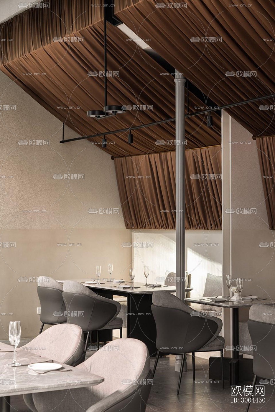 侘寂西餐厅效果图下载（渲染图12）
