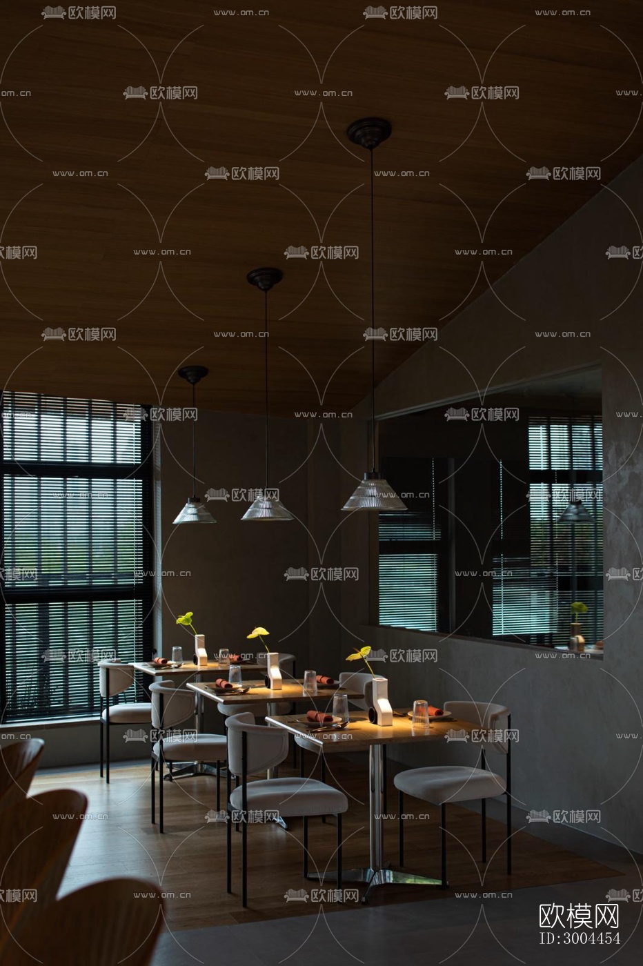 现代西餐厅效果图下载（渲染图12）