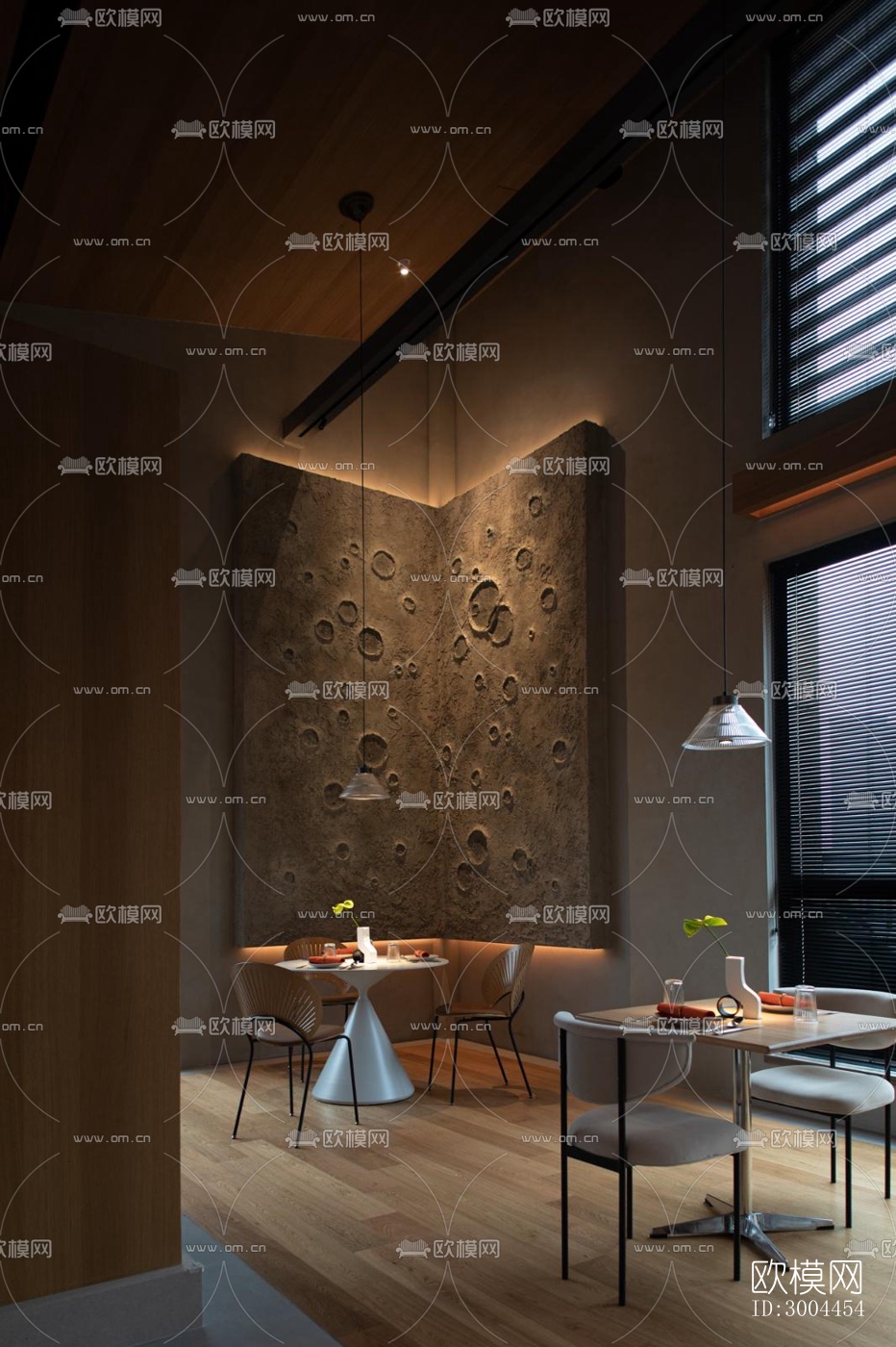 现代西餐厅效果图下载（渲染图1）