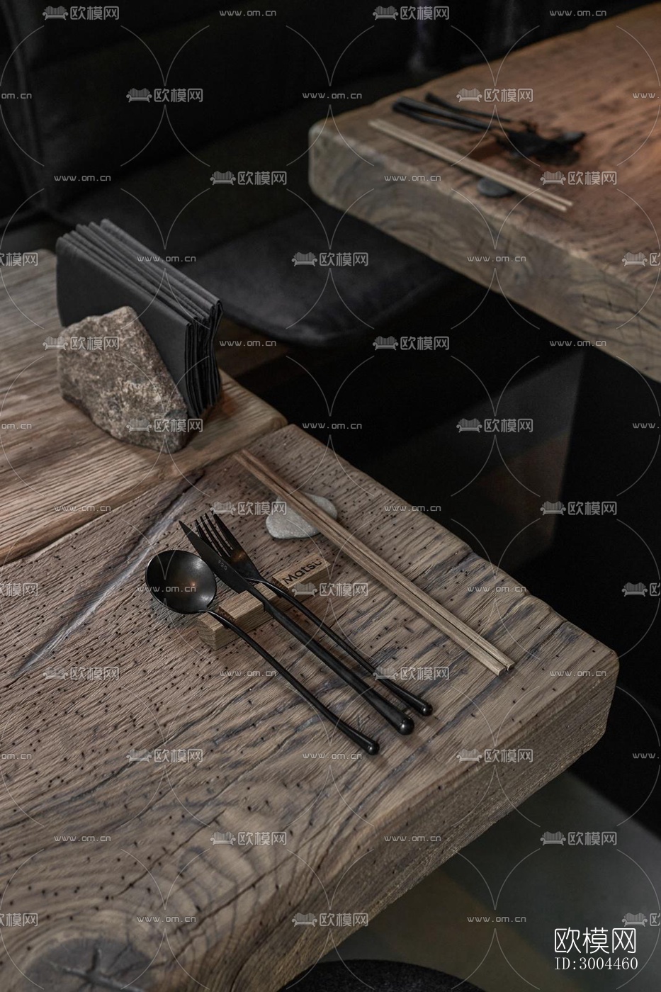 高级灰西餐厅效果图下载（渲染图4）